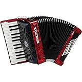  Hohner Bravo II 48 Silent Key Accordion, Red