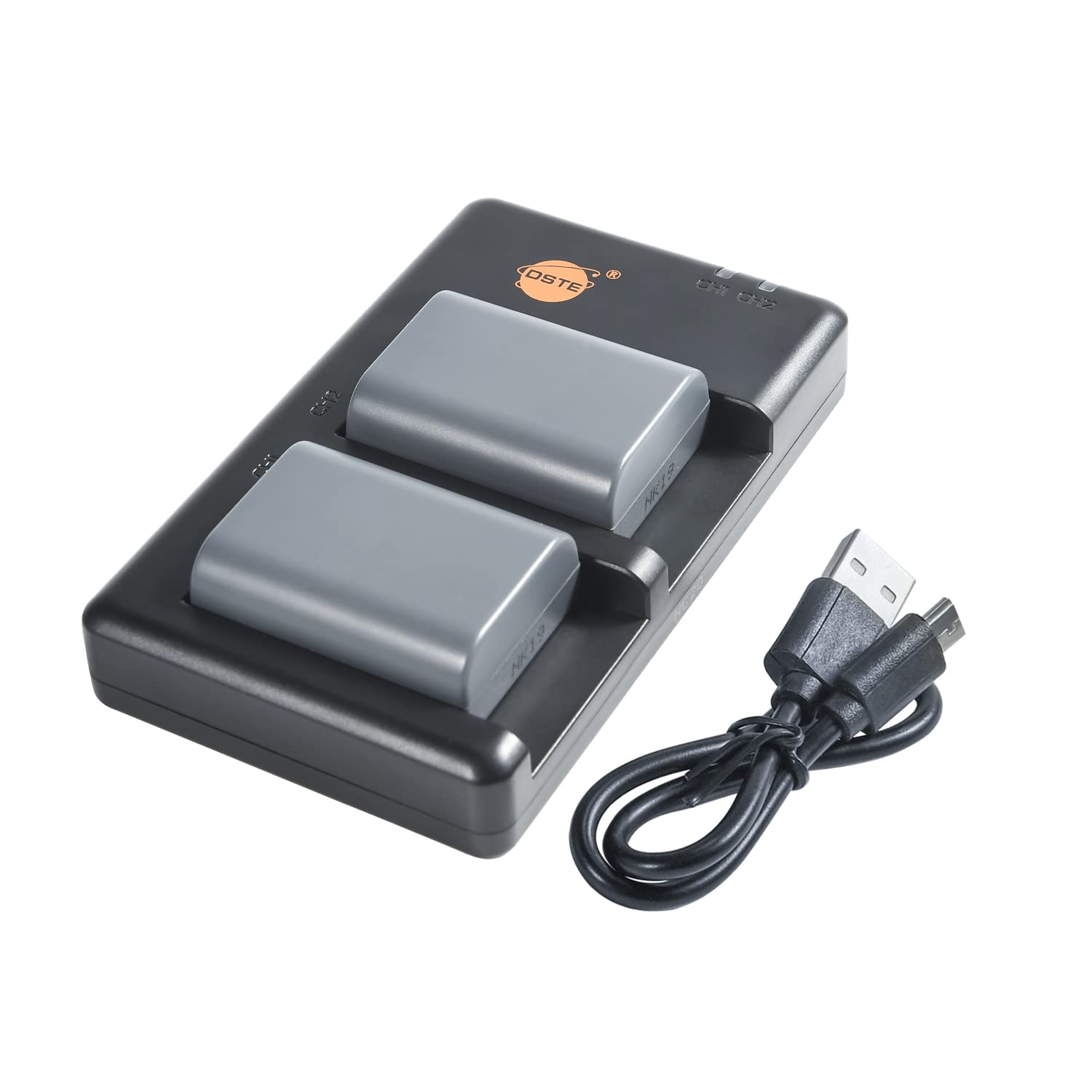 QIAOJINLIN DSTE 7.4V 1900mAh NB-2LH Lithium Battery Pack(2 Packs) and Dual Charger Compatible with Canon NB-2L, BP-2L5, BP-2LH and Canon Optura 60, 400, 500, PowerShot G7, G9, S30, S40, S45