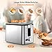 2 Slice Toaster, Hosome Stainless Steel Bread Bagel Toaster Extra Wide Slots Toasters with Warming Rack, 6 Shade Settings, LED Display, Removable Crumb Tray, Bagel/Defrost/Reheat/Cancel Function, 800W