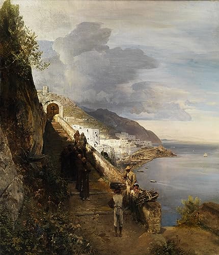 Art tableau l'Amalfi Oswald Achenbach décoration murale toile