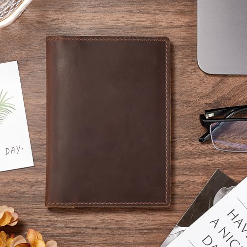 Gorgecraft AJEW-WH20007-04B-US16 5.6X4/142 * 105Mm Genuine Leather Passport Holder Crazy Horse Leather Wallet Handmade Passport Cover Rectangle Travel Luggage Case Document Organizer thumb #3