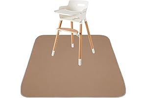 Triluby 51" Waterproof Non-Slip Washable Under High Chair Mat for Mess, Weaning and Spill Protection