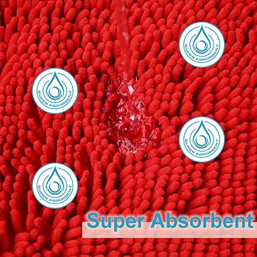 Image of Red Bathroom Rugs Non Slip Thick Bath Mat Sets 3 Piece, Thickened Bath Mats for Bathroom,Bath Rugs Quick Dry Machine Washable for Shower Mat-Rugs for Living Room-Christmas Decorations Bthroom Set