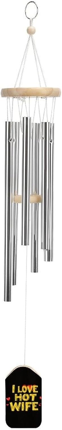 I Love Hot Wife Wooden Wind Chimes Deep Tone Memorial Windchime for Outside Garden Home Decoration