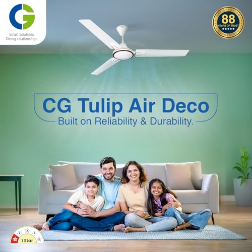Image of CG TulipAir Neo Deco | 1200mm | 100% copper Motor | High Speed FAN | Doube ball bearing | 3-Year Warranty | White