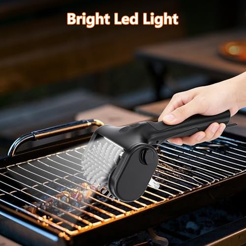 Image of Electric Grill Brush for Outdoor, 2600mAh Upgraded BBQ Grill Cleaner with LED Light, 2-Speed Adjustable Gear, 450RPM Cordless Grill Brush, Grill Cleaning Brush with 150Mins Runtime