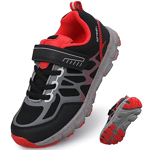 UOVO Boys Hiking Shoes Waterproof Running Fashion Sneakers Breathable Lightweight Non-Slip Outdoors Trekking Sports(Toddler/Little/Big Kids)