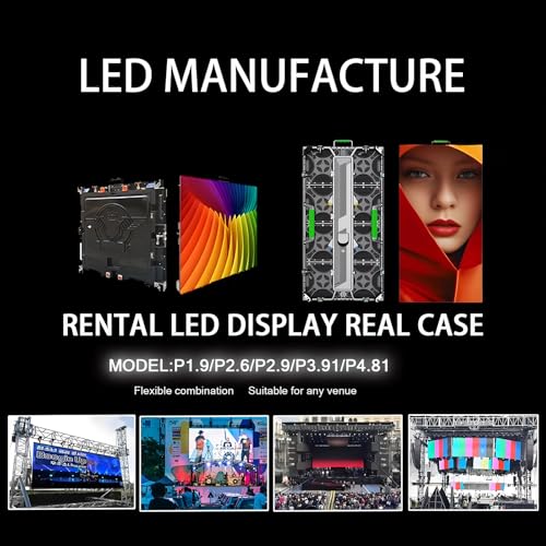 Image of P3.91 Indoor LED Display Screen with Flight Case, 3840Hz High Refresh Rate LED Video Wall Panel, Aluminum Cabinet, Easy Setup for Stage Events, Trade Shows, Conferences and Rental Use (86.11 sq.ft.)