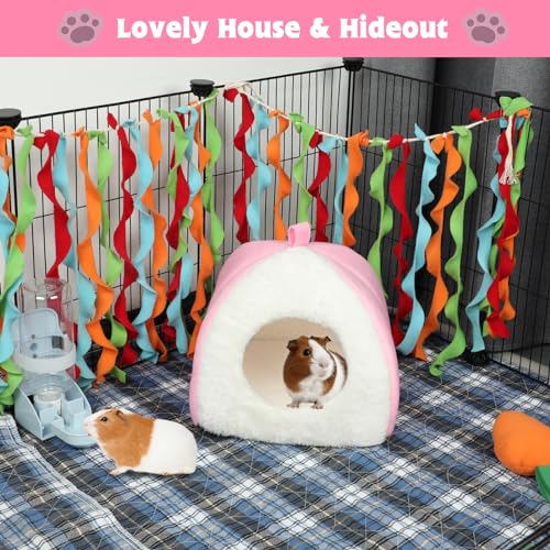 Image of BWOGUE Guinea Pig House Bed Cozy Hamster Cave Large Hideout for Dwarf Rabbits Hedgehog Bearded Dragon Winter Nest Hamster Cage Accessories