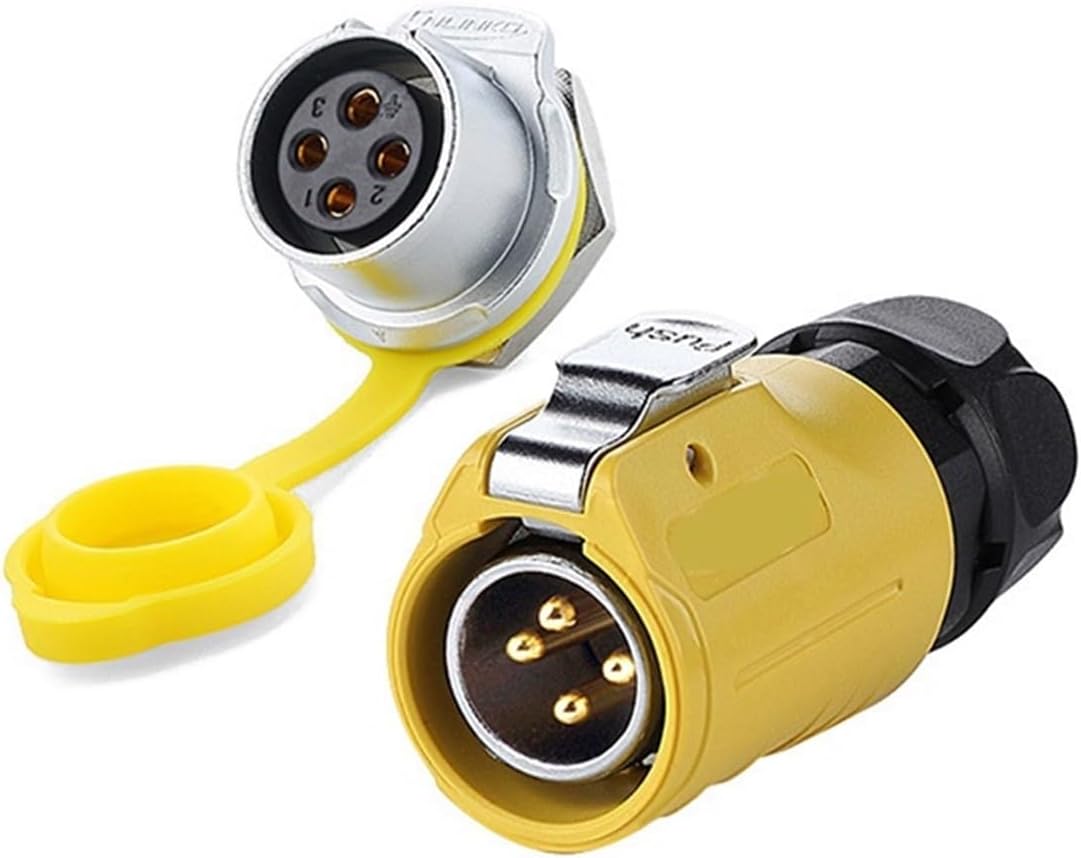 LP20 4 Pin M20 Waterproof Power and Socket Cable Connector for Video Broadcasting Drone Telecom System(Female Plug Set2)