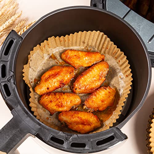 Madmedic Large Air Fryer Liners Unbleached Air Fryer Disposable Paper Liner 9 Inch Round 8Qt To 12 Qt 100Pcs Nonstick Parchment Paper Greaseproof Air Fryer Liners Disposable For Ninja Air Fryer #TOP7