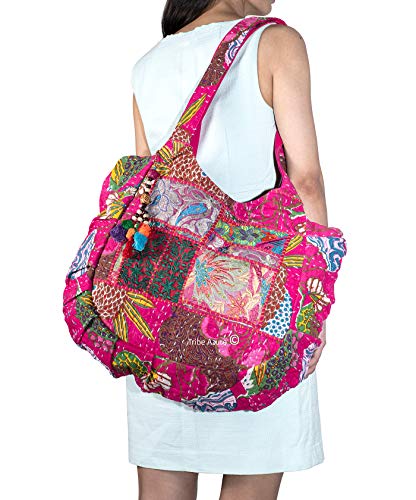 Bolso de hombro de algodón para mujer Tribe Azure Fair Trade miniatura 3
