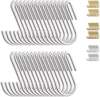 Evanda Hooks for Hanging 30 Pack, Heavy Duty Metal Hook, Stainless Steel Hooks for Kitchen, Bathroom, Garden, Outdoor for Hanging Kitchen Tools, Utensils, Towels, Cups, Bags, Clothes, Plants ect.
