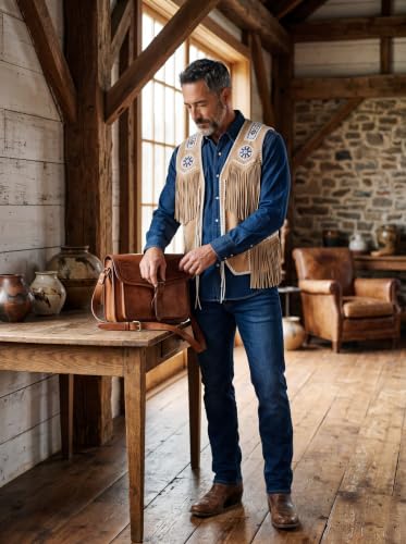 Image of Men's Western Suede Leather Vest
