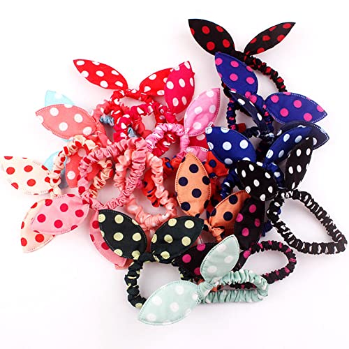 Lovef 20 Pcs Girls Rabbit Ear Hair Tie Bands Ropes Ponytail Holder (20Pcs Rabbit Ear) #TOP4