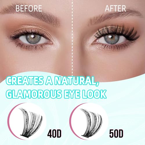 Lash Extension zestaw D-Mix 280 szt. 40D50D naturalne rzęsy z wiązaniem, pieczęcią, pęsetą - zestaw Cluster Lashes 9-16 mm