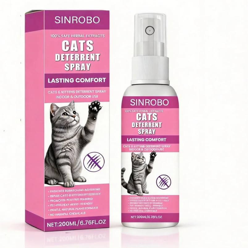 SINROBO Cat Deterrent Spray -Effective Indoor & Outdoor Training Aid to Stop Pee Spraying