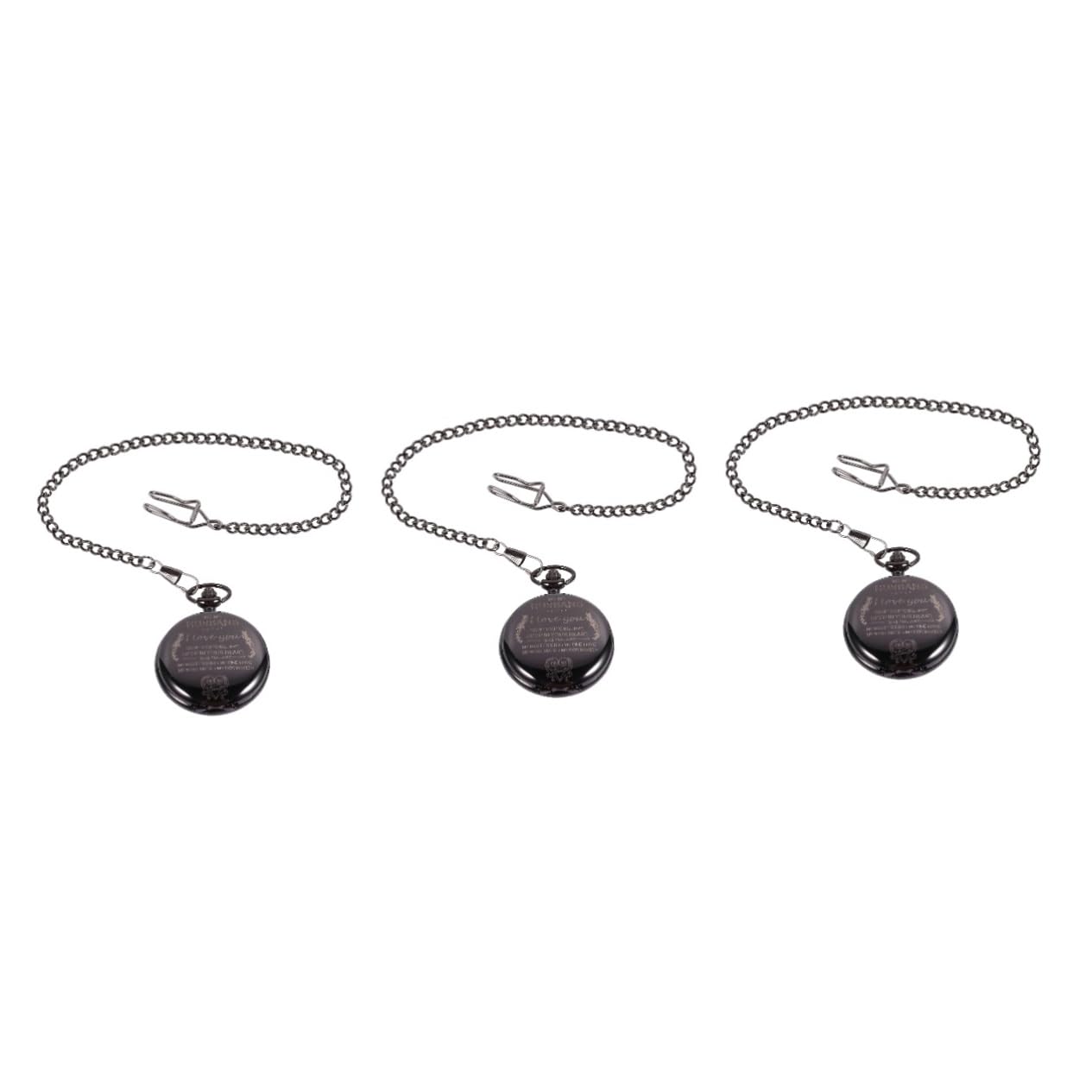 PACKOVE 3piezas Reloj De Bolsillo Vintage con Números Árabes Reloj De Cuarzo para De Cumpleaños y Aniversario para Esposo Diseño Elegante y Clásico para Ocasiones Especiales
