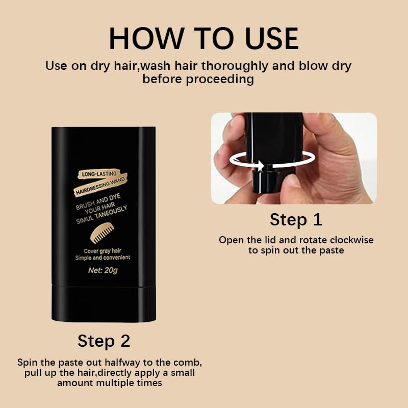 Peine tinte para cabello 2 unidades marrón/negro miniatura 6