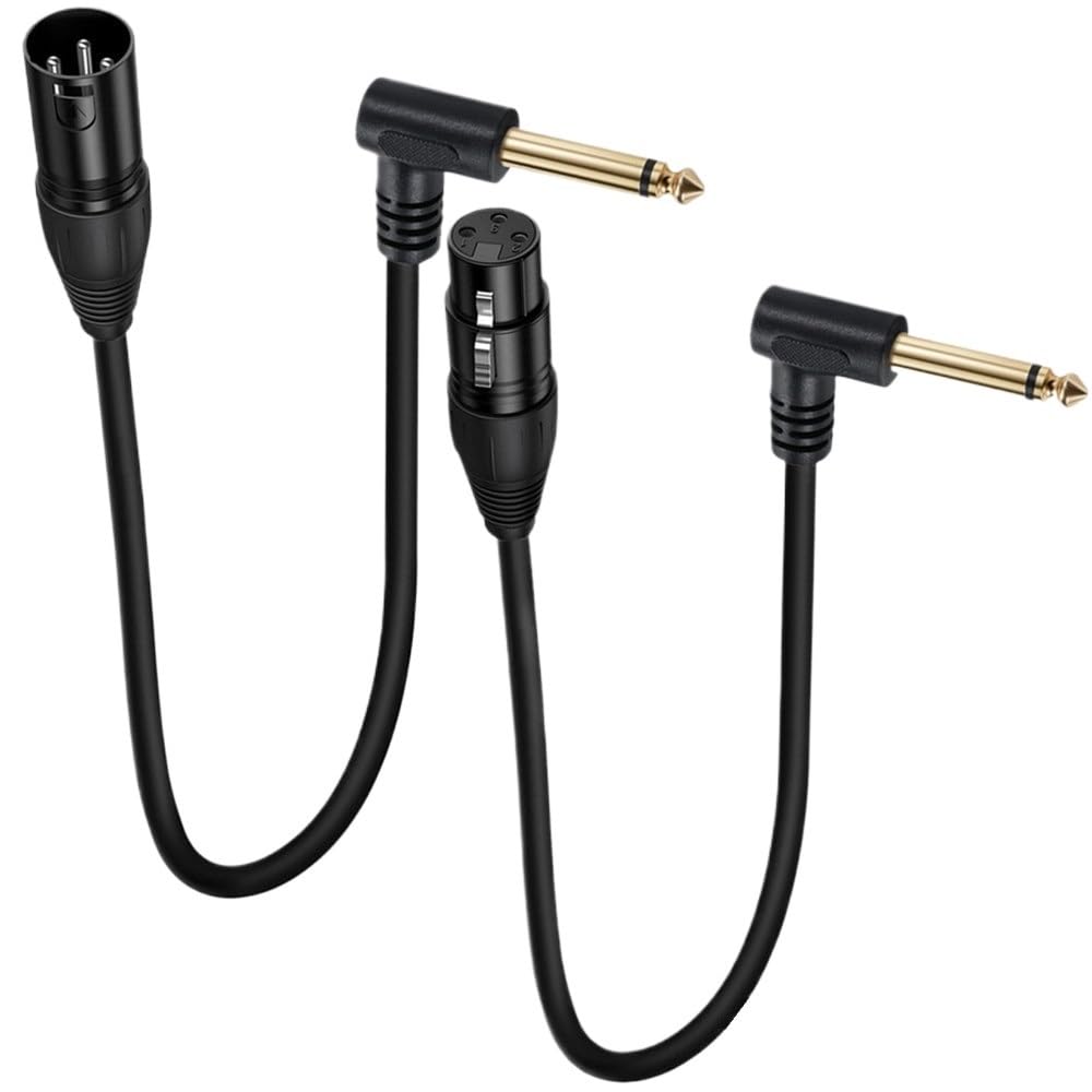 90 stopni kąt prosty 1/4 cala TRS do XLR męski zbalansowany kabel łączący sygnał ćwierć cala do XLR kabel krosowy 0,5 m (6,35 mm stereo żeński)