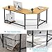 Tribesigns Modern L-Shaped Desk Corner Computer Desk PC Latop Study Table Workstation Home Office Wood & Metal (Light Walnut Brown)