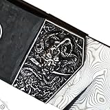 DELLINGER Nóż Tanto Ghost Hannya – edycja limitowana – wyprodukowano tylko 100 sztuk! – nierdzewna stal damasceńska, uchwyt węglowy, ostrze 130 mm
