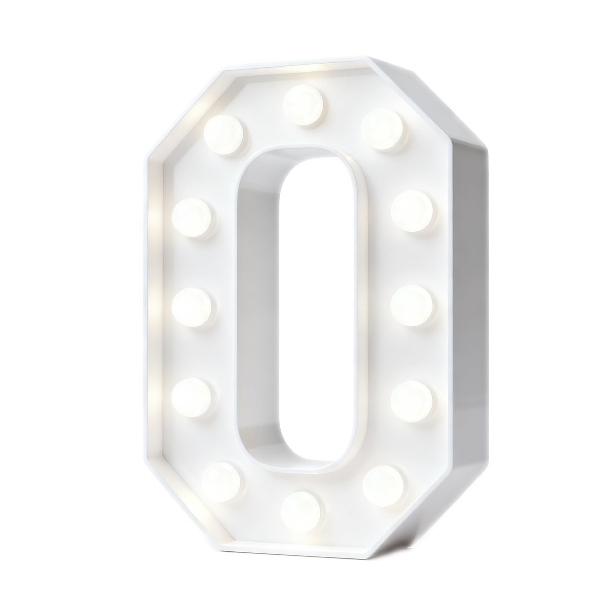 White 4FT Marquee Light Up Number Lights, 0-9 For Birthday Party Large Mosaic Frame Cardboard Pre-Cut Foam Board Sign Diy Decorations Anniversary(Number0,100cm/3.3ft)