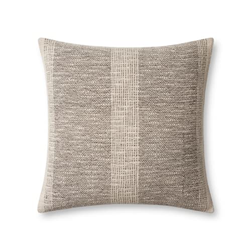 Loloi Angela Rose x Dusk Collection PAR0005 Charcoal/Ivory 18'' x 18'' Cover w/Down Pillow