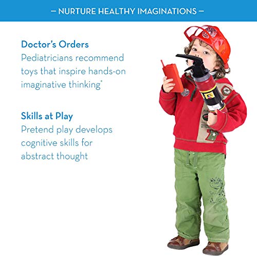 Liberty Imports 10 Pcs Fireman Gear Firefighter Costume Role Play Toy Set for Kids with Helmet and Accessories