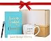 Inspirational Gift Set - Leather Notebook Journal, Table Sign, Mug and Stylish Executive Pen - "Awesome, Beautiful & Charming" Design