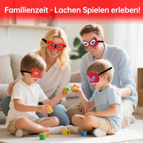GOACRS Party Maske Set, 12 Stück Cartoon-Spinne Cosplay Filzmasken, Maskenball Halbmaske für Karneval Fasching Halloween Kostüme, Mitgebsel für Kindergeburtstag oder Gastgeschenke für Jungen Mädchen