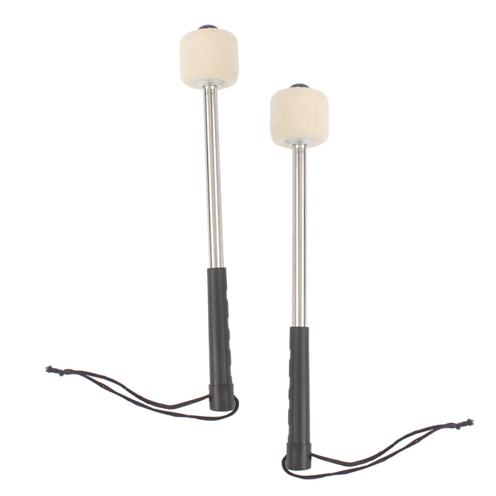 Beaupretty 2piezas Accesorios para Baquetas Mazos de Bombo con Parche de Fieltro de Lana Mazos de Metal para Bombo para Bandas de Música y Practica de Tambores