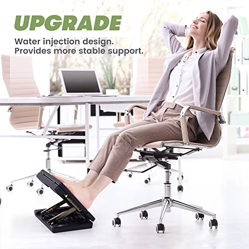 Vhelyom Foot Rest For Under Desk At Work, Height Adjustable Footrest With Massage Roller And Soft Pad, Foldable Ergonomic Foot Rest For Car, Underdesk, Home, Train(Black) #TOP5