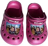 Original Masha und der Bär Hausschuhe. Graten Clogs Wasserfest toll bei Regen besser als Gummistiefel im Sommer. Mit rutschhemmmender Sohle. Kein Klettverschluss auch für kleinerer Kinder Gr. 23 24 25 26 27 28 29 30 31 32 34 . Für den Kindergarten, die Vorschule, Grundschule, Kita, Beteuung, Spielen, zu Hause, als Besuchskind. Praktischer Gummiband Verschluss ohne Schnalle auch für Kleinkinder gut zum schließen.