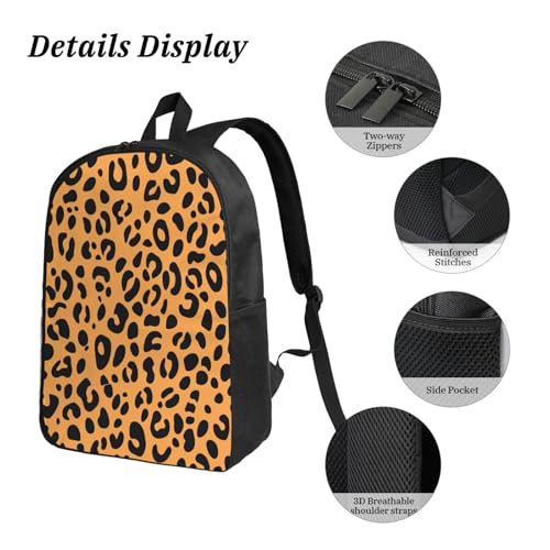 Leopard print Backpacks 3 Pcs Cute Lightweight Daypack with Fun Graphic Cartoon Print for Hiking Commuting4