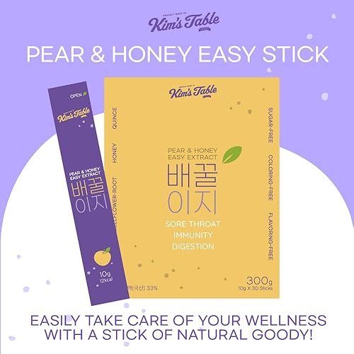 Miniatura 3 de KIM'S TABLE Extracto de raíz de campanilla de pera coreana (0.35 onzas x 30 bolsas) Palito natural dulce para garganta e inmunidad - Té de miel de