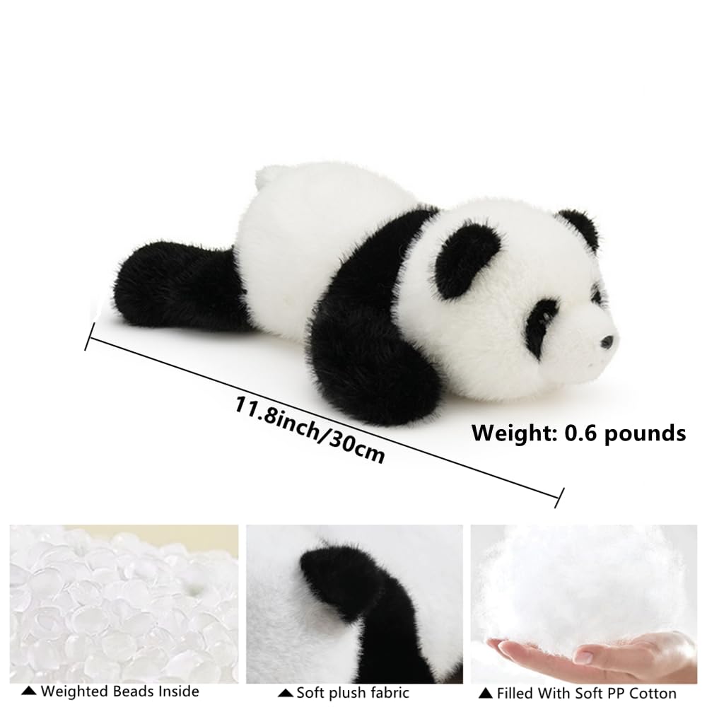 NatureMan Weighted Stuffed Animals,Weighted Panda Plush Toys Cute Soft Plushies Gifts for Kids Adults (30cm) - Image 4