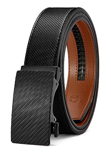 Image of CHAOREN Leather Ratchet Belt for men 1 3 /8 inch for Dress Pants - Micro Adjustable Belt Fit Everywhere