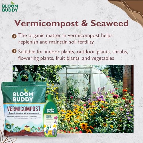 Image of Bloom Buddy Vermicompost 4.5kg & Seaweed 200ml Combo - Enrich Soil & Naturally Fertilize Plants