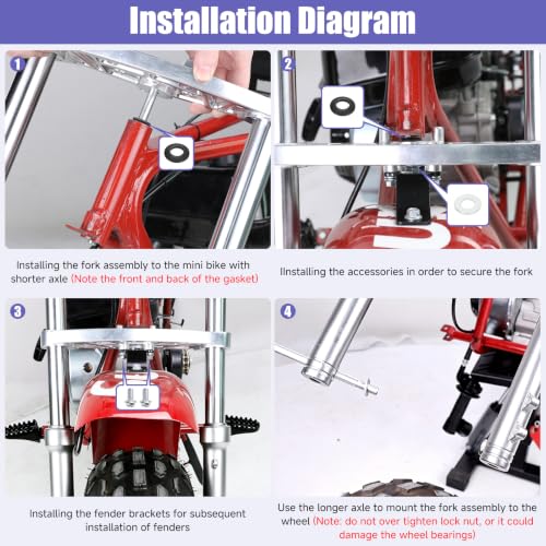 Image of Mini Bike Front Suspension Forks Kit for Coleman CT200U CT200U-EX | Replacement for BT200X Axis M200 196cc 200cc 6.5HP Powersports Minibike Parts Accessories Shock Absorber Forks Frame Assembly