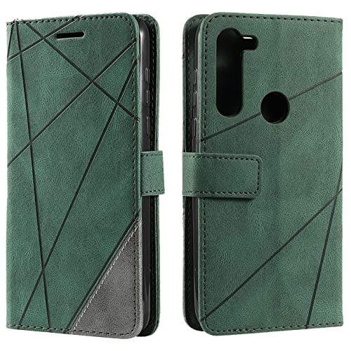 Vankii Funda para Motorola Moto G8 Power, Billetera Carcasa Protectora Libro Tapa Silicona Bumper PU Cuero Cartera Case Flip Cierre Magnético Leather Soporte Wallet Antigolpes Cover (Verde)