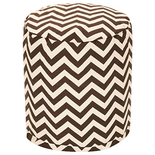 Majestic Home Goods Chocolate Chevron Indoor/Outdoor Bean Bag Ottoman Pouf 16