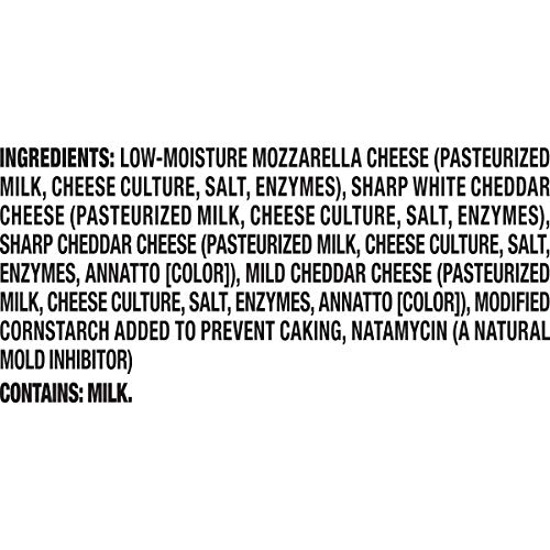 Taco Bell (KraftHeinz) Mexi Melty Sharp White & Mild Cheddar Shredded Cheese Bag, 7 Oz, 12 Count