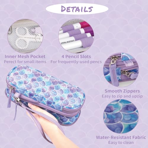 Atripack BD03-1 Pencil Case For Gils Big Capacity High Large Storage Pouch Bag Marker Pen Case Stationery Bag Travel Holder School College Office Organizer For Kids Men Women Adult Teens thumb #4