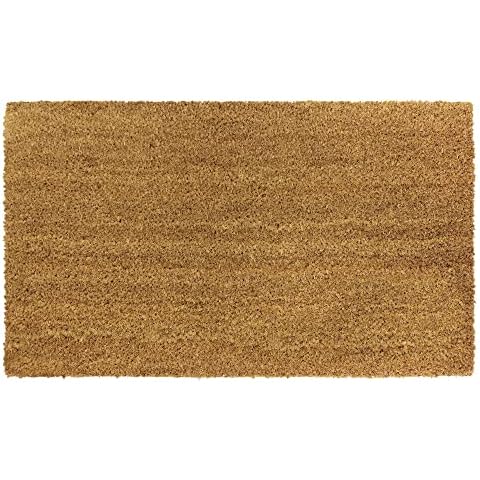 DTD QUALITY MATTERS Plain Natural Coir Backed Door Mat Outdoor or Indoor Suitable for Use Living Room Bathroom Non Slip Washable Welcome Doormat (35cmx60cm) Cover