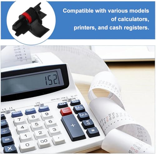 IR-40T Farbband Farbroller, 3 Stück Farbband Tintenwalze ABS POM, Farbrolle Schwarz/Rot, Farbrolle IR-40T Kompatible Farbbänder für Canon CP13/MP-12D/MP-120DH, Schwarz/Rot Tintenrolle für Casio IR40T