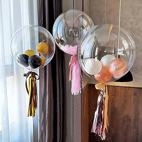 Transparent Globes Clear Balloon Inflatable Bobo Balloons 24" (Pack of 5) Cover