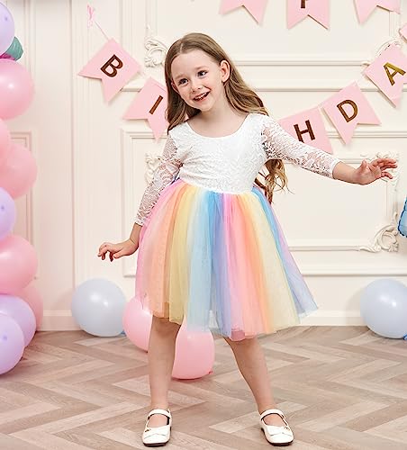 Image of Topmaker Flower Girl Dress for Toddler Baby Girls,Lace Tulle Dress for Wedding,Birthday Party,Photoshoot,Special Occasion