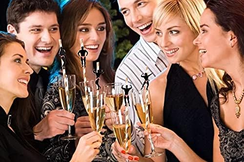 Miniatura 8 de Pajitas traviesas para despedida de soltera, pajitas de bailarina, 24 pajitas de papel traviesas para despedidas de soltera, niñas y adultos,