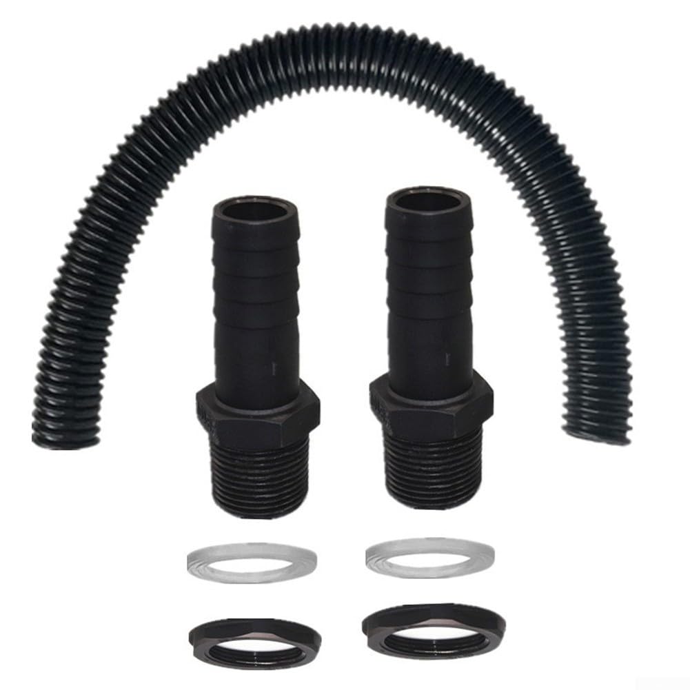 Rain Water Butt Connector Kit, Link Two Barrels With 25Mm Pipe And 3/4 Fittings, Garden Rainwater Harvesting Extension Set For Increased Storage Capacity